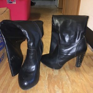 Knee high black boots
